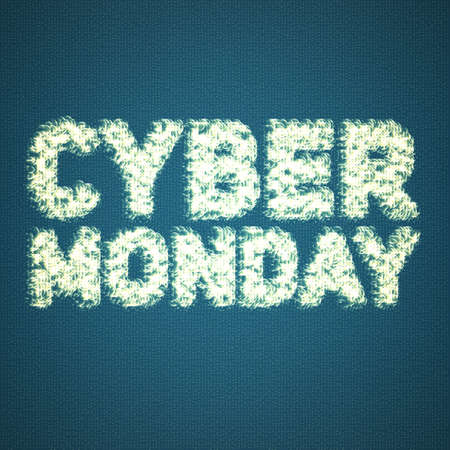 A Vector cyber Monday sale background with shining circles. Vector illustration of letters on turquoise background. Array of shining circles in from of text.のイラスト素材