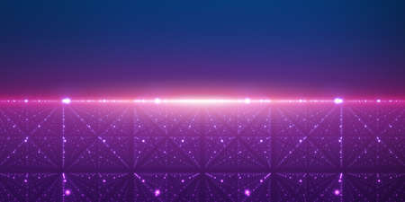 Vector infinite space background. Abstract futuristic universe on dark violet background.のイラスト素材