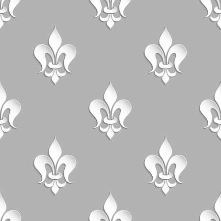 Vector damask seamless pattern background. Elegant luxury texture for wallpapers, backgrounds and page fill. 3D elements with shadows and highlights. Paper cut.のイラスト素材