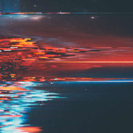 Vector glitch background. Digital image data distortion. Colorful abstract background for your designs. Chaos aesthetics of signal error. Digital decay.のイラスト素材