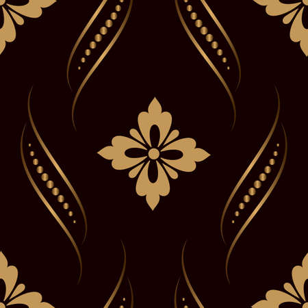 Vector damask seamless pattern element. Classical luxury old fashioned damask ornament, royal victorian seamless texture for wallpapers, textile, wrapping. Exquisite floral baroque template.のイラスト素材
