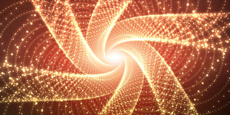 A Vector infinite space background. Matrix of glowing stars with illusion of depth, perspective....