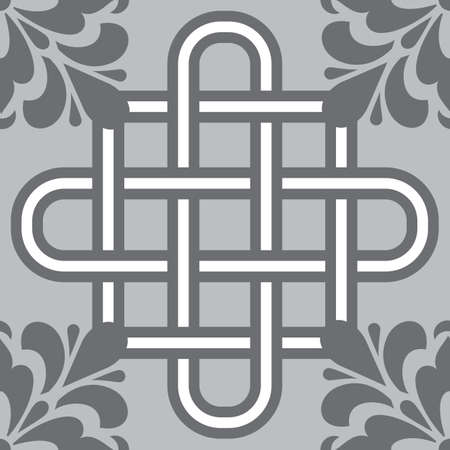 A Zentangle styled geometric ornament pattern element. Orient traditional ornament. Boho styled. Abstract geometric seamless pattern elegant element for cards and invitations.のイラスト素材