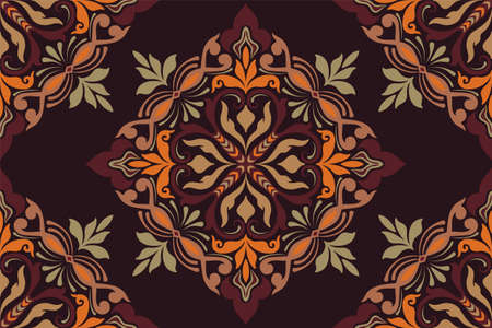 Vector floral seamless pattern element in Arabian style. Arabesque pattern. Eastern ethnic ornament. Elegant texture for backgrounds.のイラスト素材