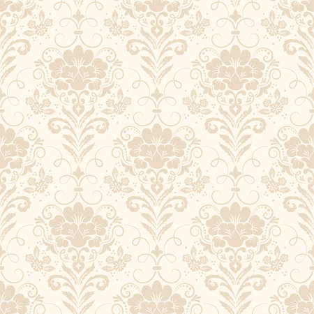 Vector damask seamless pattern background. Classical luxury old fashioned damask ornament, royal victorian seamless texture for wallpapers, textile, wrapping. Exquisite floral baroque template.のイラスト素材