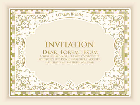 Vector floral and geometric monogram frame on dark gray background. Monogram design element. Vintage styled initial decoration.のイラスト素材