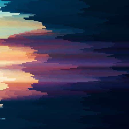 Vector glitch background. Digital image data distortion. Colorful abstract background for your designs. Chaos aesthetics of signal error. Digital decay.のイラスト素材