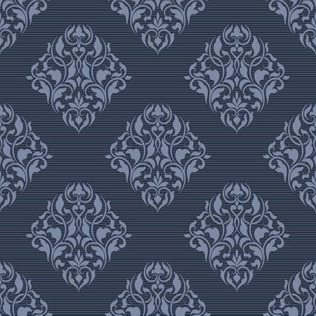 Vector damask seamless pattern background. Classical luxury old fashioned damask ornament, royal victorian seamless texture for wallpapers, textile, wrapping. Exquisite floral baroque template.のイラスト素材