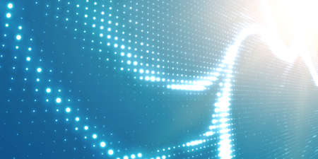 Abstract vector light blue background with shining neon lights. Neon sign with abstract image in...