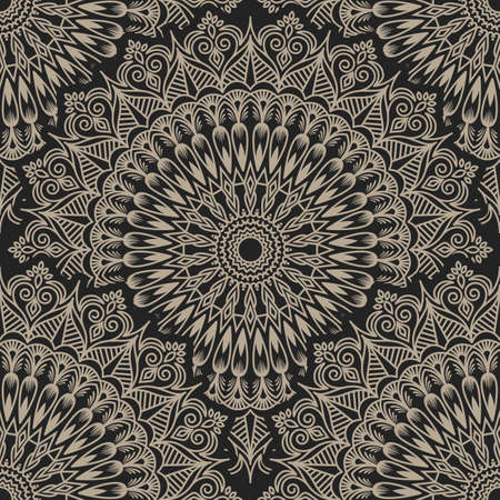 Zentangle styled geometric ornament pattern element. Orient traditional ornament. Boho styled. Abstract geometric seamless pattern elegant element for cards and invitations.のイラスト素材