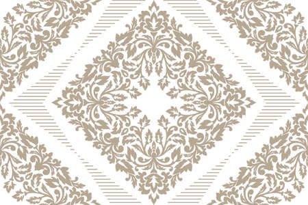 Zentangle styled geometric ornament pattern element. Orient traditional ornament. Boho styled. Abstract geometric seamless pattern elegant element for cards and invitations.のイラスト素材