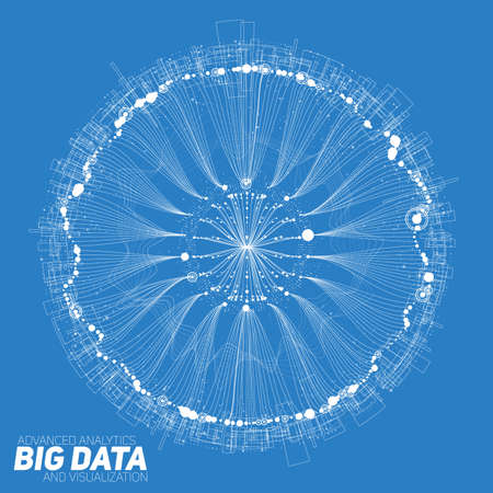 Big data round visualization. Futuristic infographic. Information aesthetic design. Visual data complexity. Complex data threads graphic visualization. Social network representation. Abstract graph.