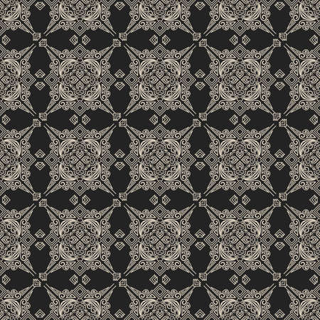 Zentangle styled geometric ornament pattern background. Orient traditional ornament. Boho styled. Abstract geometric seamless pattern elegant background for cards and invitations.のイラスト素材