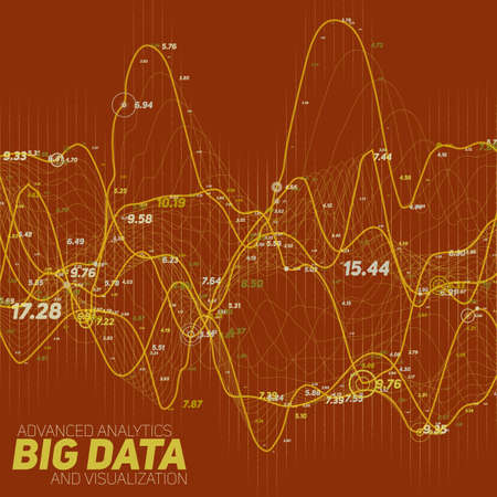 Big data line graph red visualization. Futuristic infographic. Information aesthetic design. Visual...