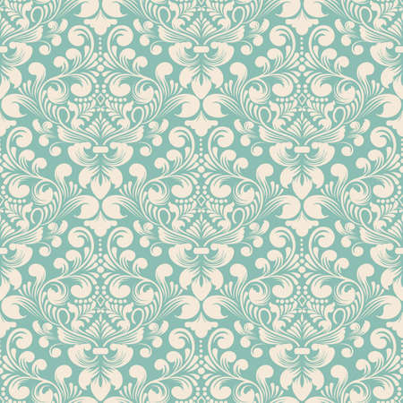 Vector damask seamless pattern background. Classical luxury old fashioned damask ornament, royal victorian seamless texture for wallpapers, textile, wrapping. Exquisite floral baroque template.のイラスト素材