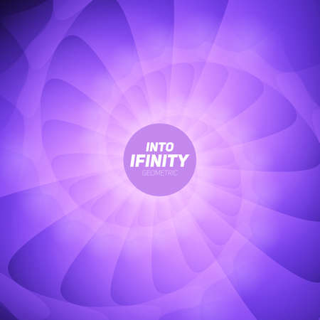 Into Infinity geometry. Abstract geometrical concentric violet swirl background. Sea shell like structures. Fractal swirl background. Concentric wrapping geometry. Colorful lollipop.のイラスト素材