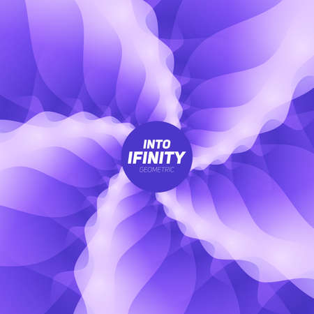 Into Infinity geometry. Abstract geometrical concentric violet swirl background. Sea shell like structures. Fractal swirl background. Concentric wrapping geometry. Colorful lollipop.のイラスト素材
