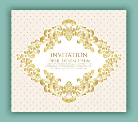 Wedding invitation and announcement card with floral background artwork. Elegant ornate floral background. Floral background and elegant flower elements. Design template.のイラスト素材