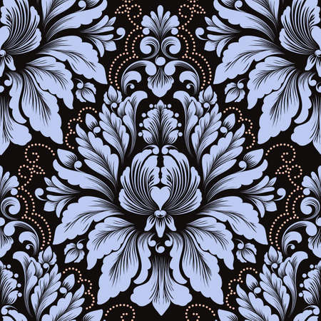Vector damask seamless pattern element. Classical luxury old fashioned damask ornament, royal victorian seamless texture for wallpapers, textile, wrapping. Exquisite floral baroque template.のイラスト素材