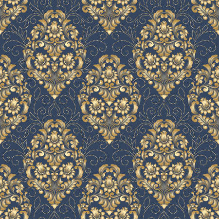Classical luxury old fashioned damask ornament, royal victorian seamless texture for wallpapers, textile, wrapping.のイラスト素材