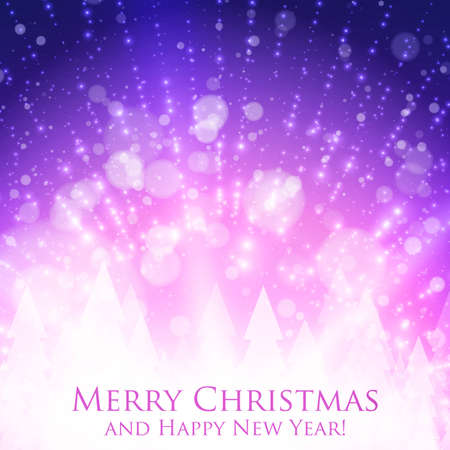 Shining christmas colorful background with backlight and glowing particles. Abstract vector Happy New Year backdrop.のイラスト素材