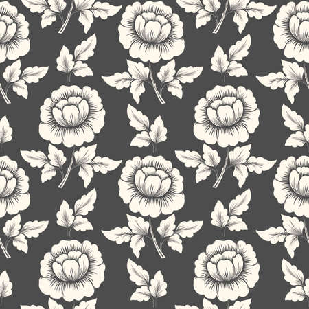 Vector flower seamless pattern background. Elegant texture for backgrounds. Classical luxury old fashioned floral ornament, seamless texture for wallpapers, textile, wrapping.のイラスト素材