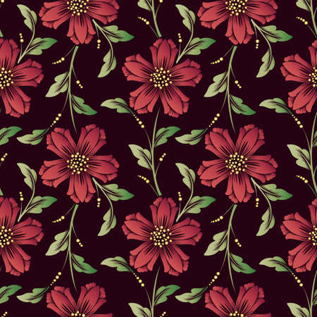 Vector flower seamless pattern background. Elegant texture for backgrounds. Classical luxury old fashioned floral ornament, seamless texture for wallpapers, textile, wrapping.のイラスト素材