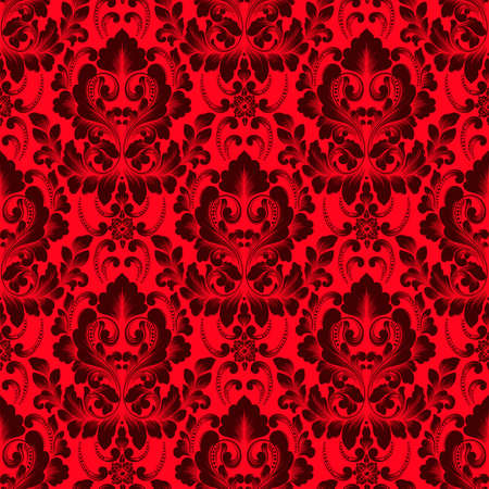 Vector damask seamless pattern background. Classical luxury old fashioned damask ornament, royal victorian seamless texture for wallpapers, textile, wrapping. Exquisite floral baroque template.のイラスト素材