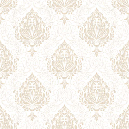 Vector damask seamless pattern background. Classical luxury old fashioned damask ornament, royal victorian seamless texture for wallpapers, textile, wrapping. Exquisite floral baroque template.のイラスト素材