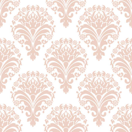 Vector damask seamless pattern background. Classical luxury old fashioned damask ornament, royal victorian seamless texture for wallpapers, textile, wrapping. Exquisite floral baroque template.のイラスト素材