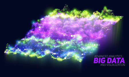 Vector abstract colorful big data visualization. Futuristic infographics aesthetic design. Visual...