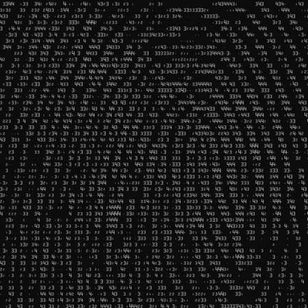 Vector abstract binary representation of fingerprint. Cyber thumbprint grayscale pattern composed of...