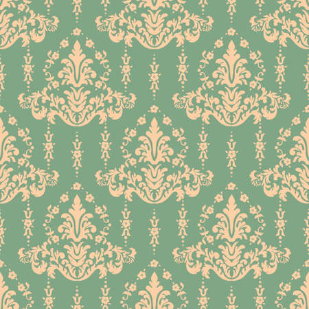 Vector damask seamless pattern background. Classical luxury old fashioned damask ornament, royal victorian seamless texture for wallpapers, textile, wrapping. Exquisite floral baroque template.のイラスト素材
