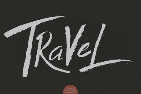Hand drawn lettering - Travel.のイラスト素材