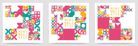 Vector minimal covers procedural design. Futuristic minimalistic layout. Conceptual generative...