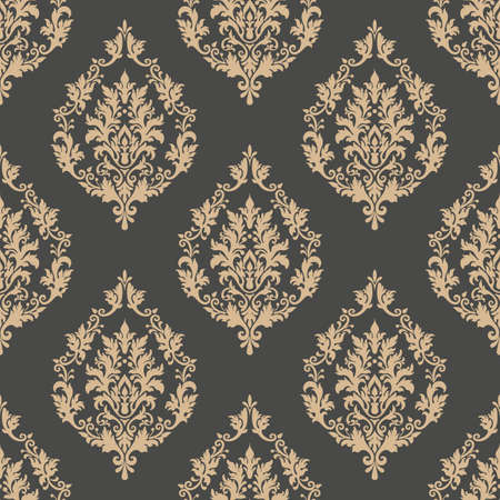 Vector damask seamless pattern background. Classical luxury old fashioned damask ornament, royal victorian seamless texture for wallpapers, textile, wrapping. Exquisite floral baroque templateのイラスト素材