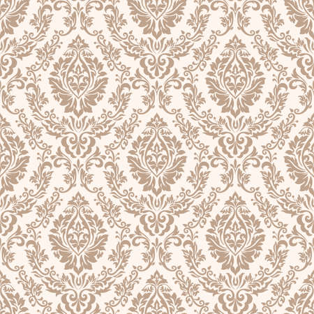 Vector damask seamless pattern background. Classical luxury old fashioned damask ornament, royal victorian seamless texture for wallpapers, textile, wrapping. Exquisite floral baroque template.のイラスト素材