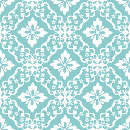 Vector damask seamless pattern background. Classical luxury old fashioned damask ornament, royal victorian seamless texture for wallpapers, textile, wrapping. Exquisite floral baroque template.のイラスト素材