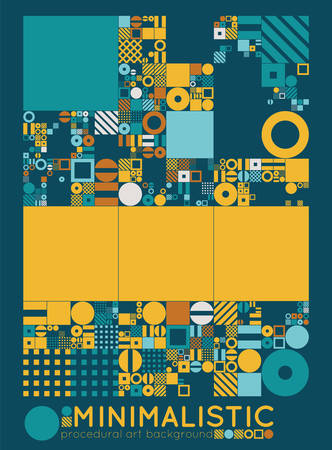 Vector minimal covers procedural design. Futuristic minimalistic layout. Conceptual generative background. Journal or book cover template. eps10.のイラスト素材
