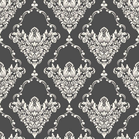 A Vector damask seamless pattern background. Classical luxury old fashioned damask ornament, royal victorian seamless texture for wallpapers, textile, wrapping. Exquisite floral baroque template.のイラスト素材