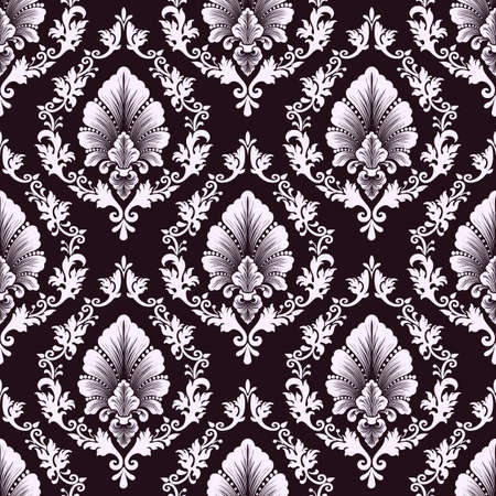 Vector damask seamless pattern background. Classical luxury old fashioned damask ornament, royal victorian seamless texture for wallpapers, textile, wrapping. Exquisite floral baroque templateのイラスト素材