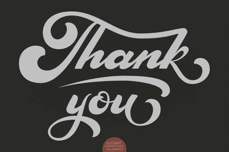 Hand drawn lettering Thank you.のイラスト素材