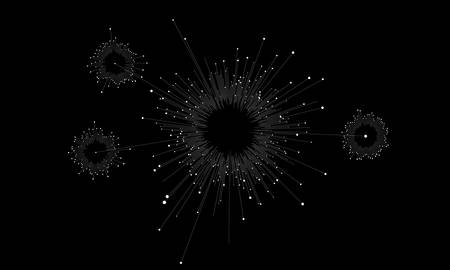 Big data circular visualization. Futuristic infographic. Information aesthetic design. Visual data complexity. Complex data threads analysis. Social network representation. Abstract business graphのイラスト素材