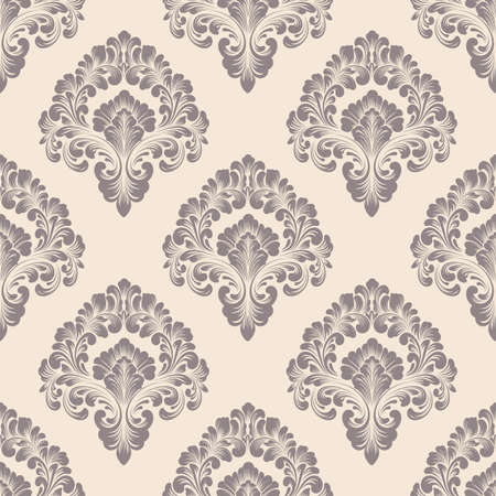 Vector damask seamless pattern background. Classical luxury old fashioned damask ornament, royal victorian seamless texture for wallpapers, textile, wrapping. Exquisite floral baroque template.のイラスト素材