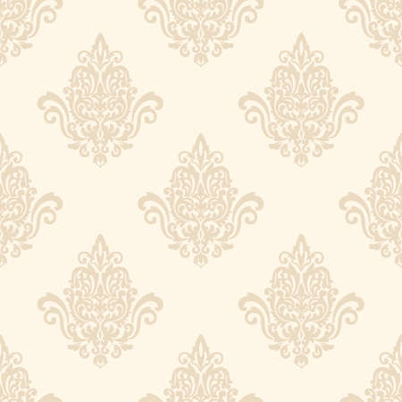 Vector damask seamless pattern background. Classical luxury old fashioned damask ornament, royal victorian seamless texture for wallpapers, textile, wrapping. Exquisite floral baroque template.のイラスト素材