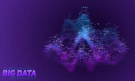 Vector abstract 3D big data visualization.のイラスト素材