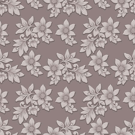 Vector  flower seamless pattern background. Elegant luxury embossed texture for backgrounds, seamless texture for wallpapers.のイラスト素材