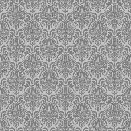 Vector damask seamless pattern background. Classical luxury old fashioned damask ornament, royal victorian seamless texture for wallpapers, textile, wrapping. Exquisite floral baroque template.のイラスト素材