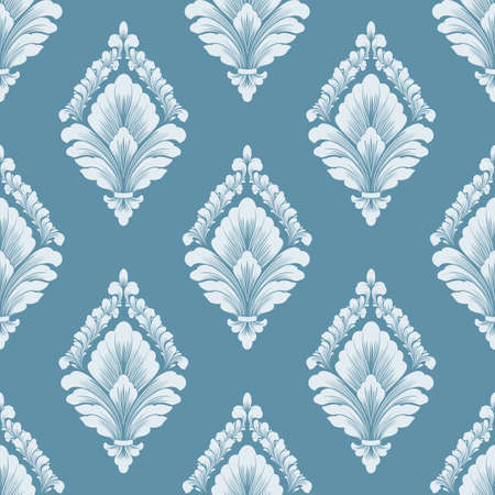Vector damask seamless pattern background. Classical luxury old fashioned damask ornament, royal victorian seamless texture for wallpapers, textile, wrapping. Exquisite floral baroque templateのイラスト素材