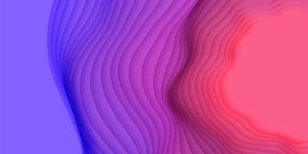 Vector 3D abstract background with paper cut shapes. Colorful carving art. Paper craft landscape with gradient fade colors. Minimalistic design layout for business presentations, flyers, postersのイラスト素材